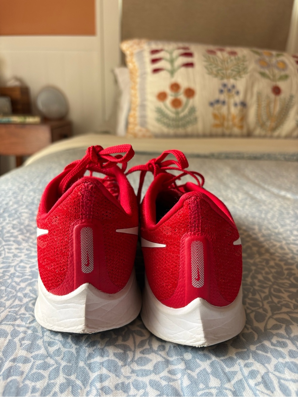 Nike Red Athletic Running Sneakers with White Sole
